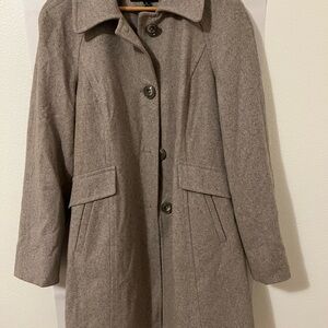 London Fog Tan Wool Trench Coat